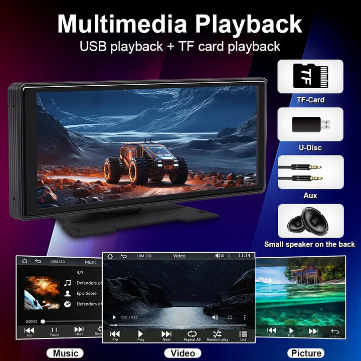 Tazzi SmartDrive 10.2” | Full Multimedia + Wireless CarPlay & Android Auto + Gift