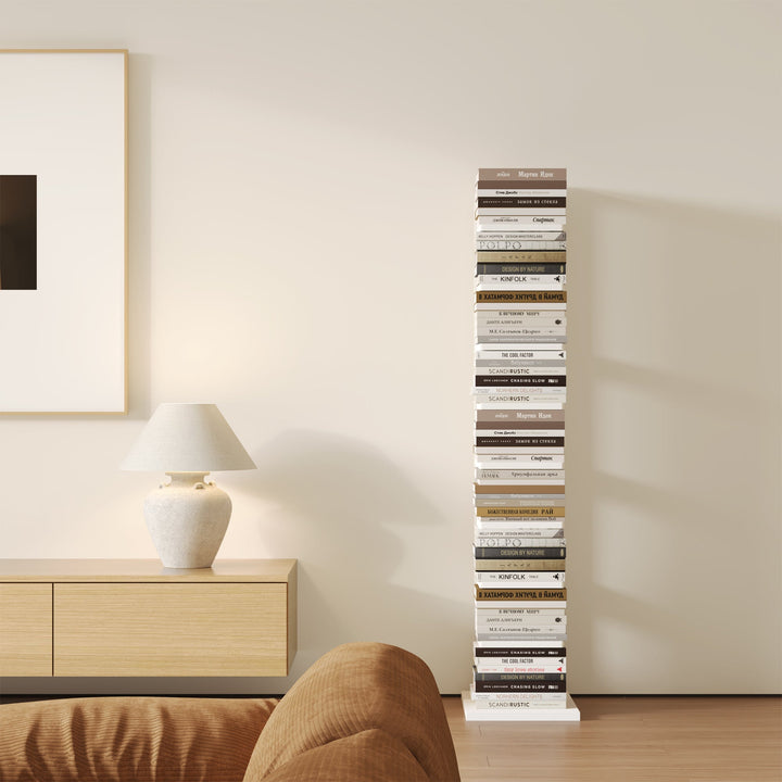 RAZU Série Chiaroscuro Mirage Estante Invisível Vertical em Agglomerado Branco 9 Prateleiras