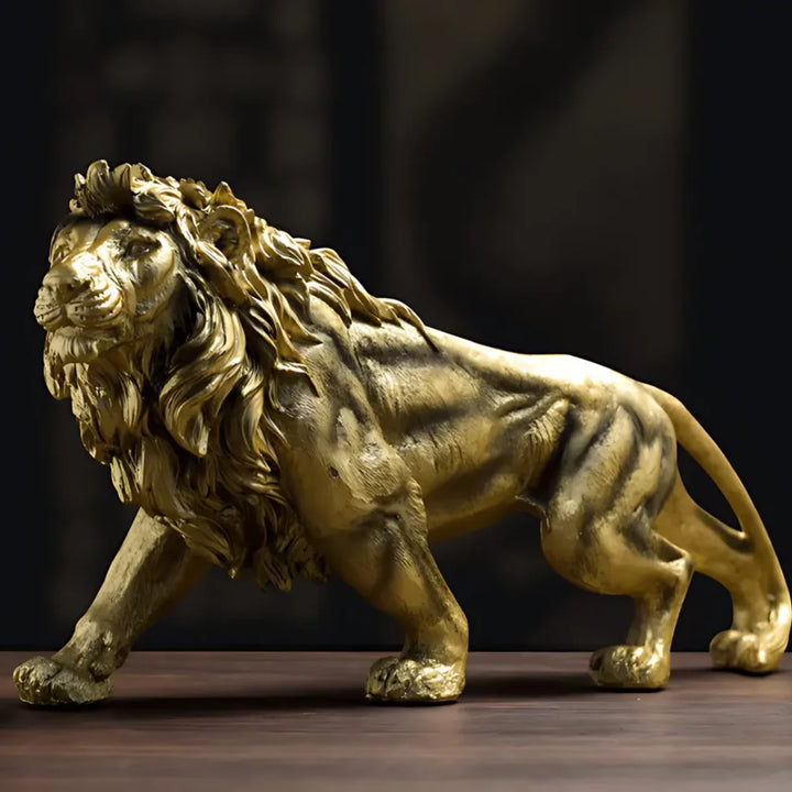 Escultura Leão Dourado - Razu